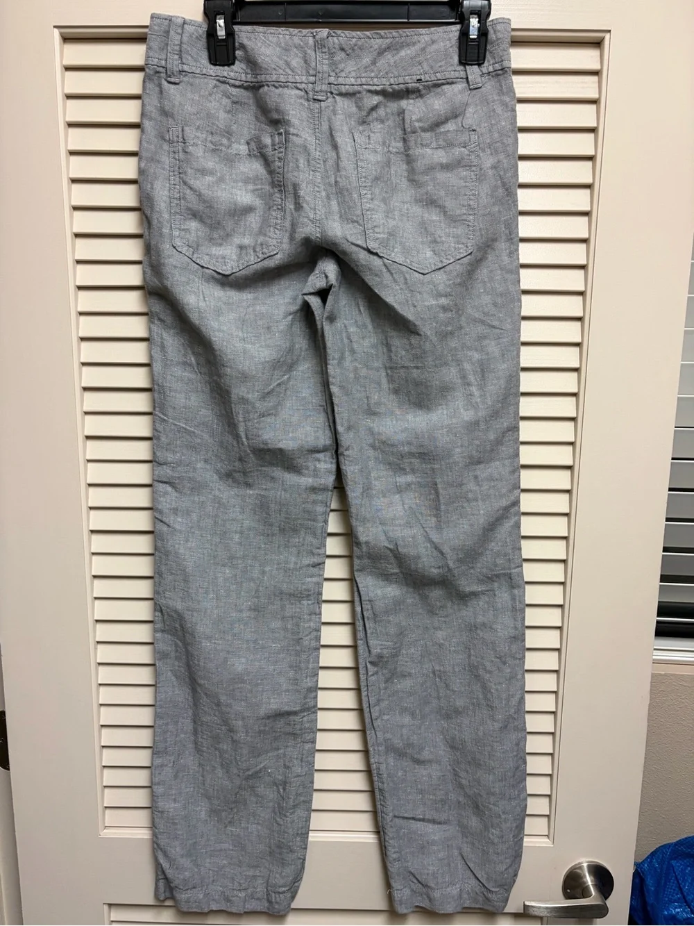 Banana Republic Women’s Linen Blend Pants Gray Straight Leg Size 4 Casual Beach